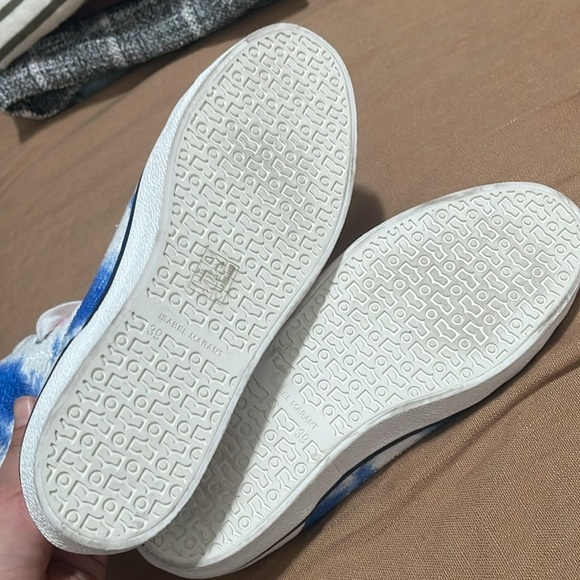 ISABEL MARANT BLUE/PINK MULTIPRINT HIGH TOP SNEAKERS - Picture 10 of 10